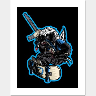 Q Honey Badger Mascot Posters and Art